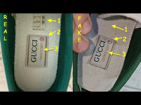 Gucci Tennis 77 sneakers real vs fake. How to spot fake Gucci .